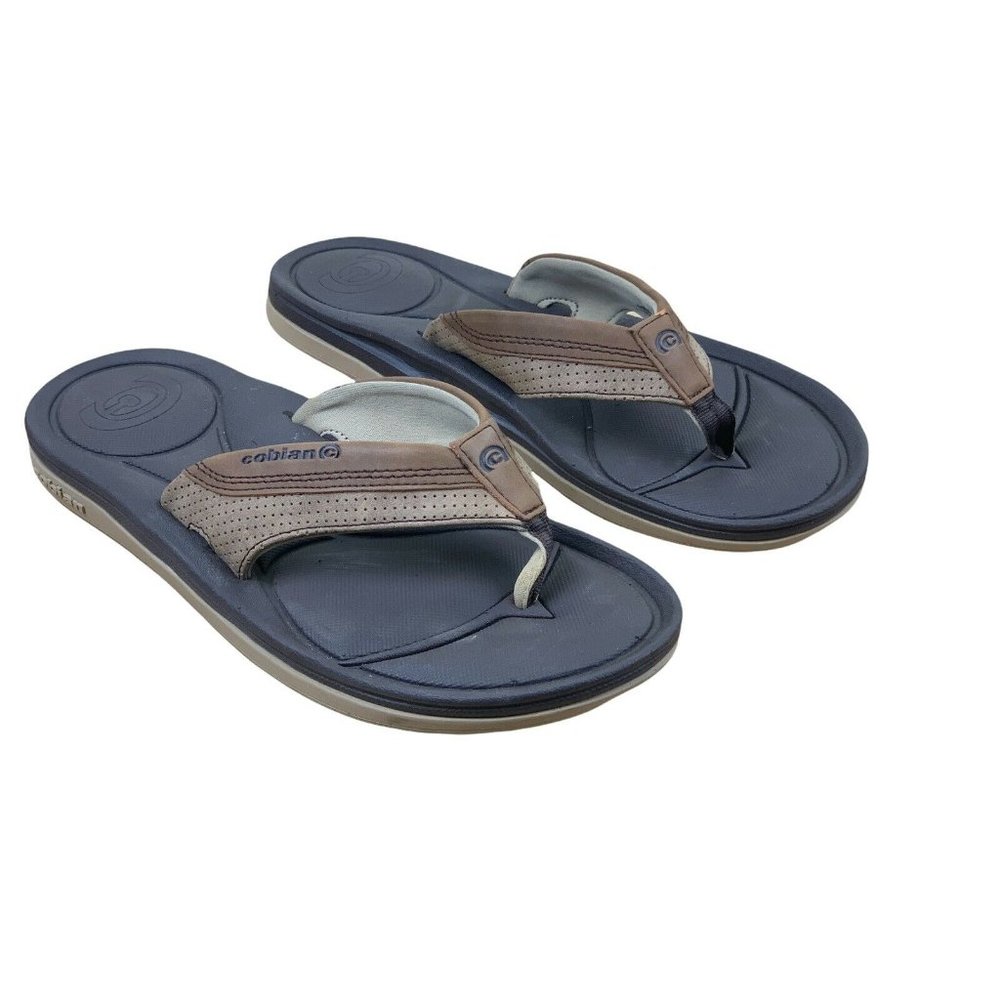 Cobian Floater Flip Flop Sandals Mocha Brown Black Mens Size S 3.5-6